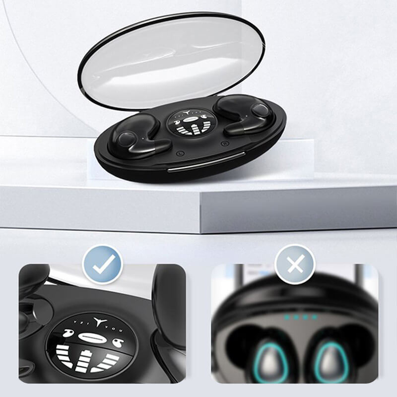 Bluetooth Sleep Headphones for Side Sleepers, Noise Cancelling, Ergonomic Design, IPX5 Waterproof, 24-Hour Battery Life