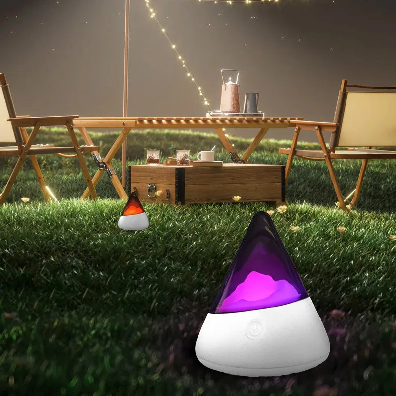 Wireless Rechargeable LED Iceberg Night Light with RGB Colors
