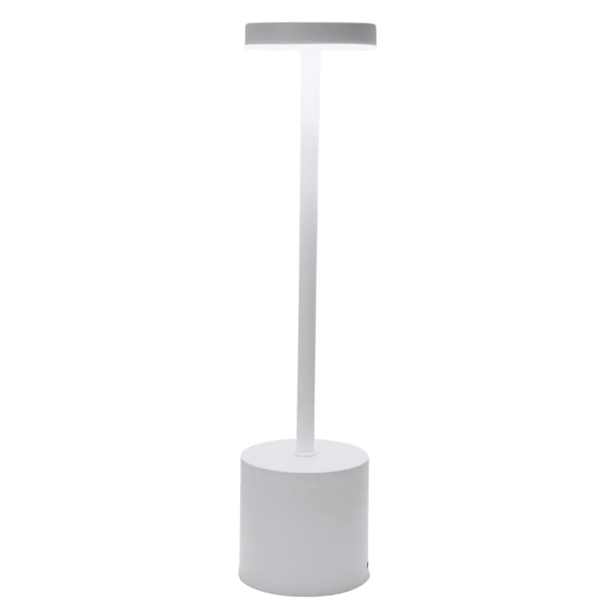 Wireless Rechargeable LED Table Lamp with Adjustable Brightness and Chrome Finish