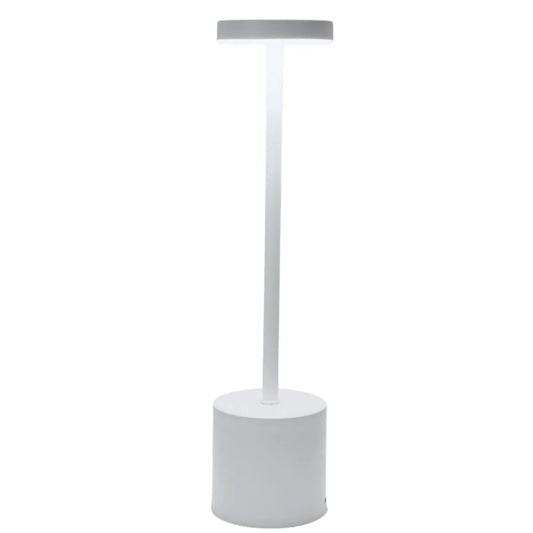 Wireless Rechargeable LED Table Lamp with Adjustable Brightness and Chrome Finish