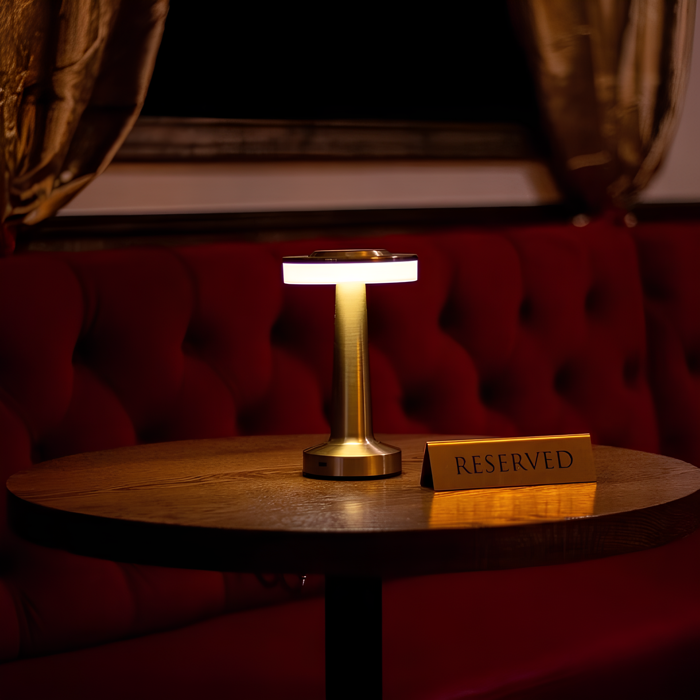 Wireless Retro Dimmable Table Lamp in Metallic Finish