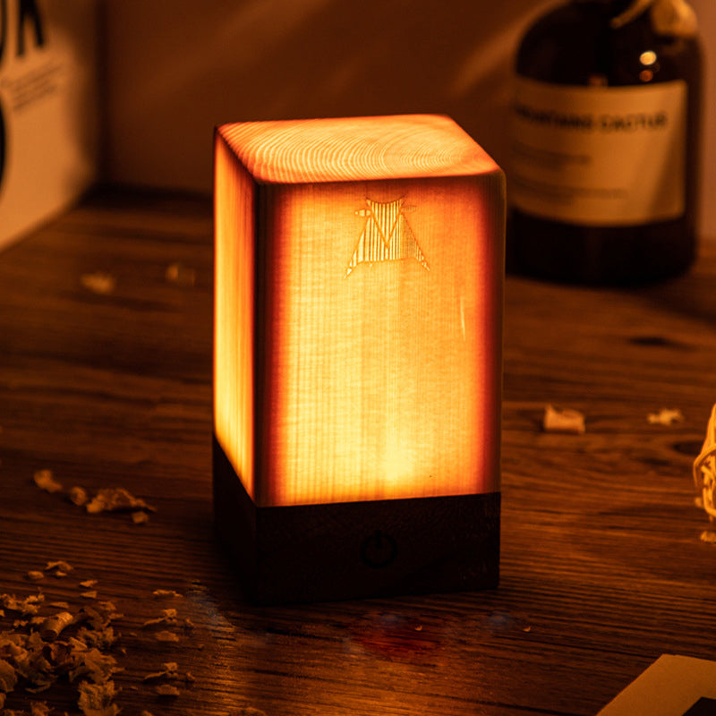 Touch Control Wooden Finish Table Lamp