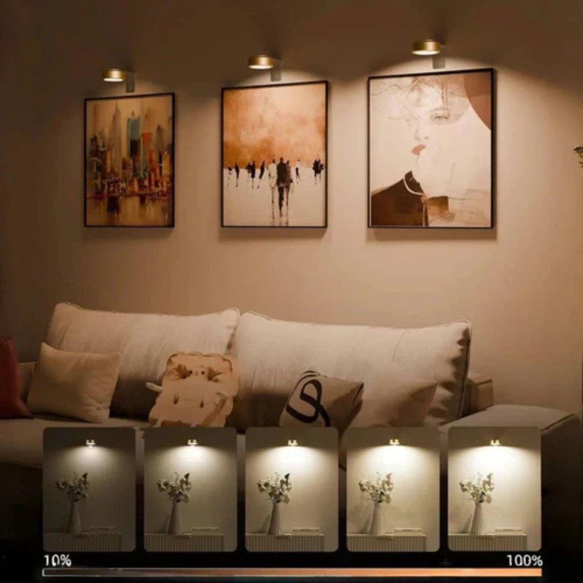 Rechargeable Wireless Wall Picture Light with Multiple Light Modes