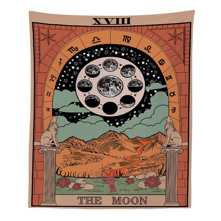 Tarot Moon Phases Tapestry Wall Art