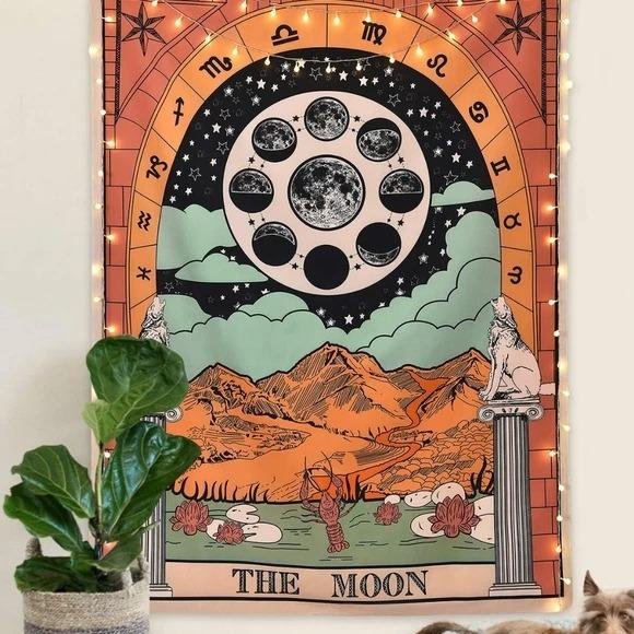Tarot Moon Phases Tapestry Wall Art