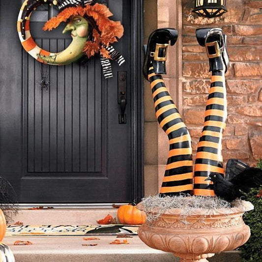 Colorful Witch Legs for Halloween Garden Decoration