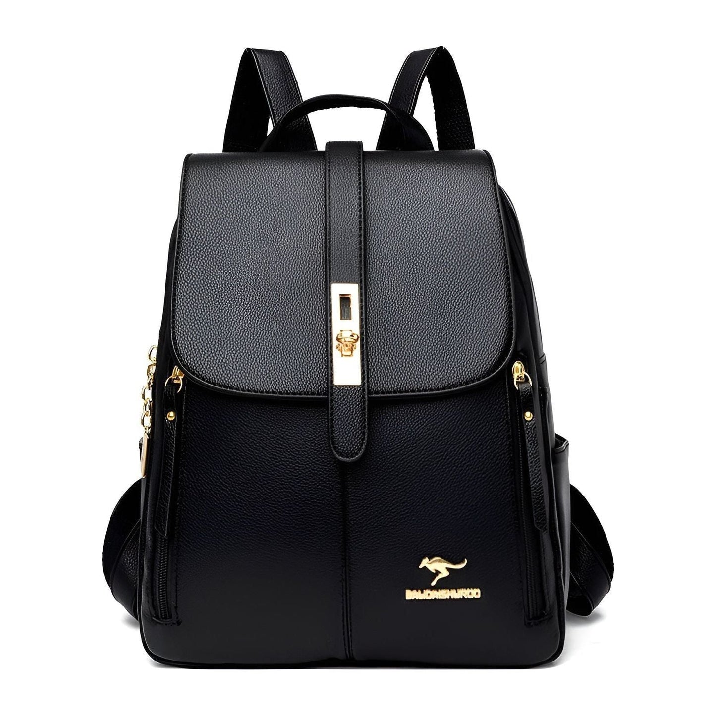 High-Quality Leather Women's Backpack with Adjustable Straps and Multiple Compartments