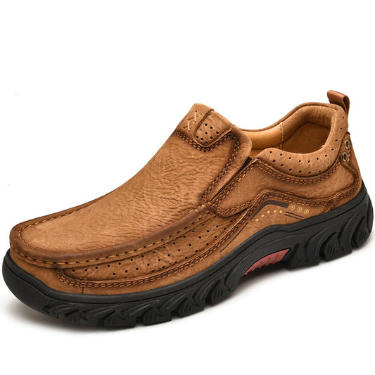 Orthopedic Black Leather Ankle Boots with Arch Support and Slip-Resistant Sole