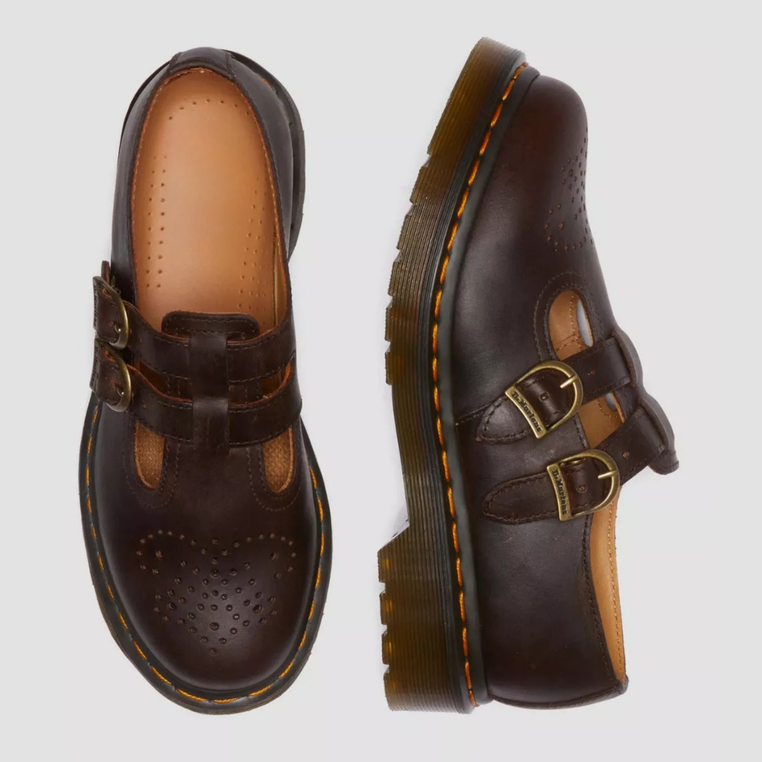 Double Buckle Mary Jane Flats with Chunky Sole and Heart Detail