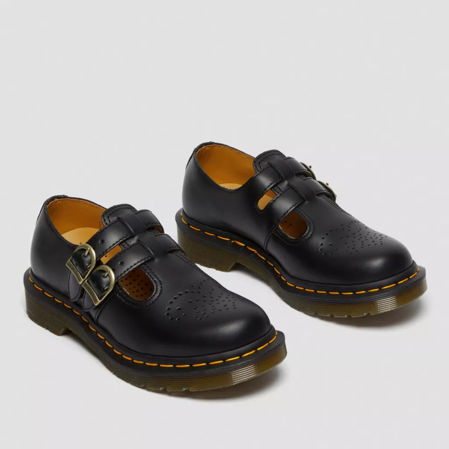 Double Buckle Mary Jane Flats with Chunky Sole and Heart Detail