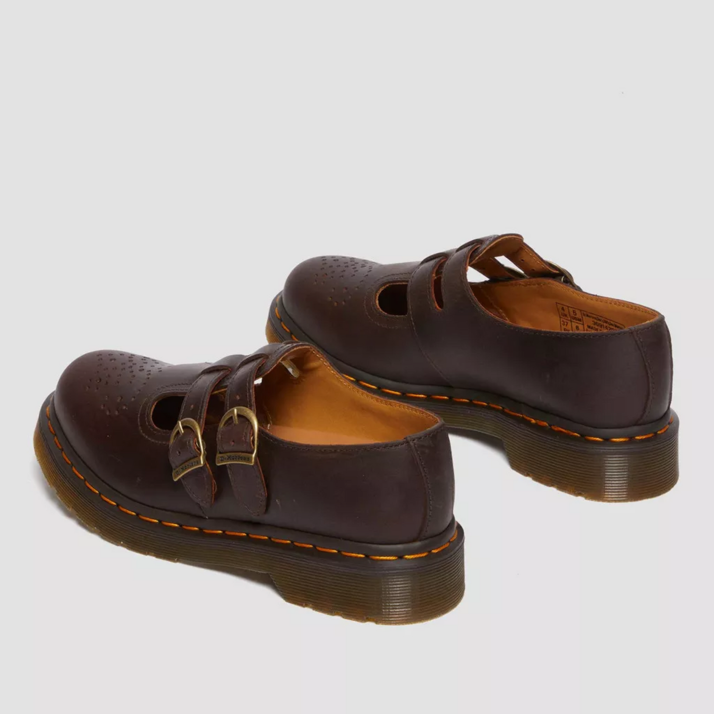 Double Buckle Mary Jane Flats with Chunky Sole and Heart Detail