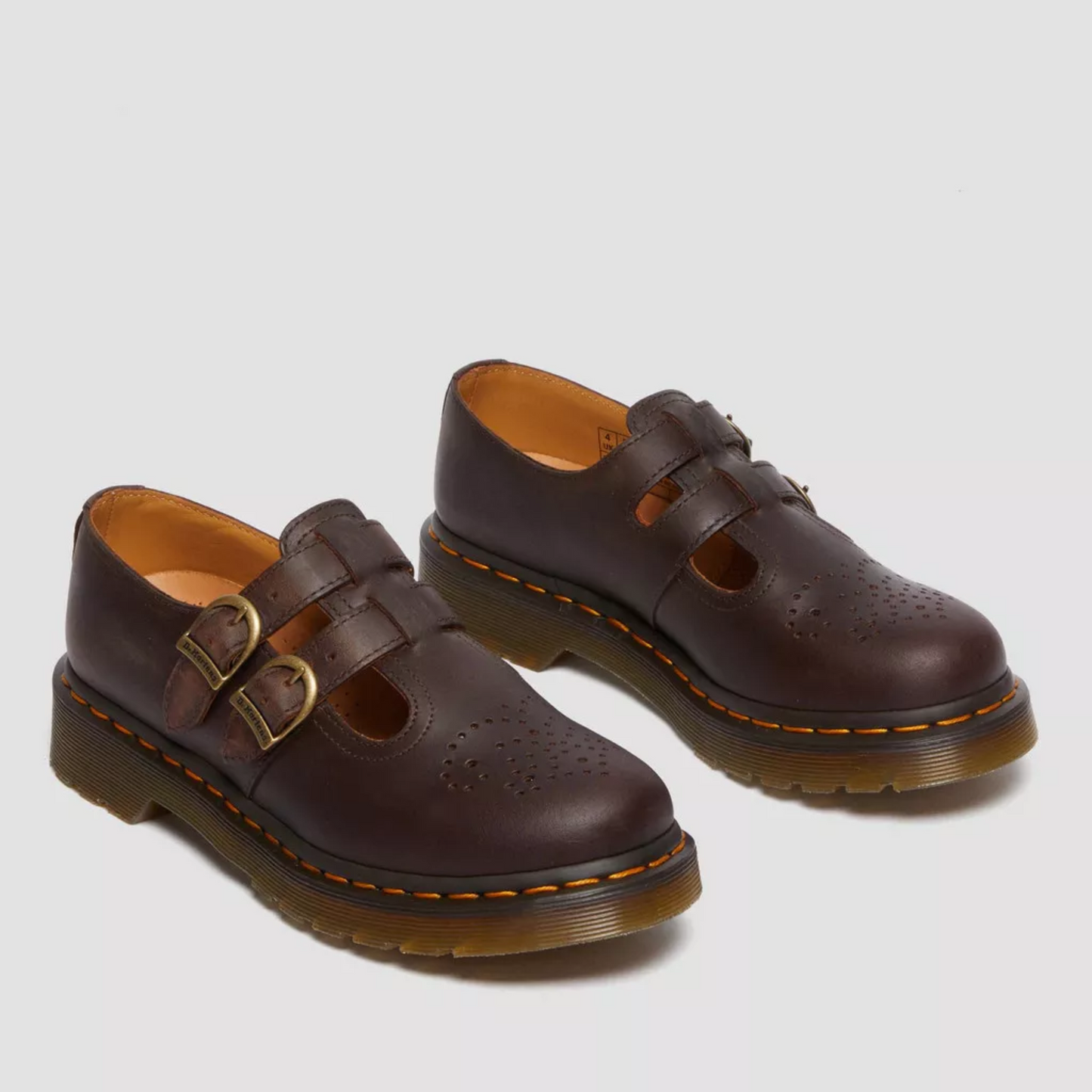 Double Buckle Mary Jane Flats with Chunky Sole and Heart Detail