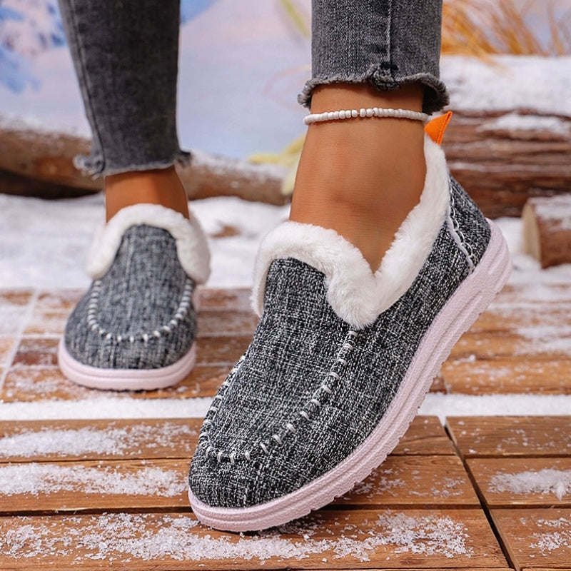 Women's Cozy Slip-On Loafers with Plush Fur Lining