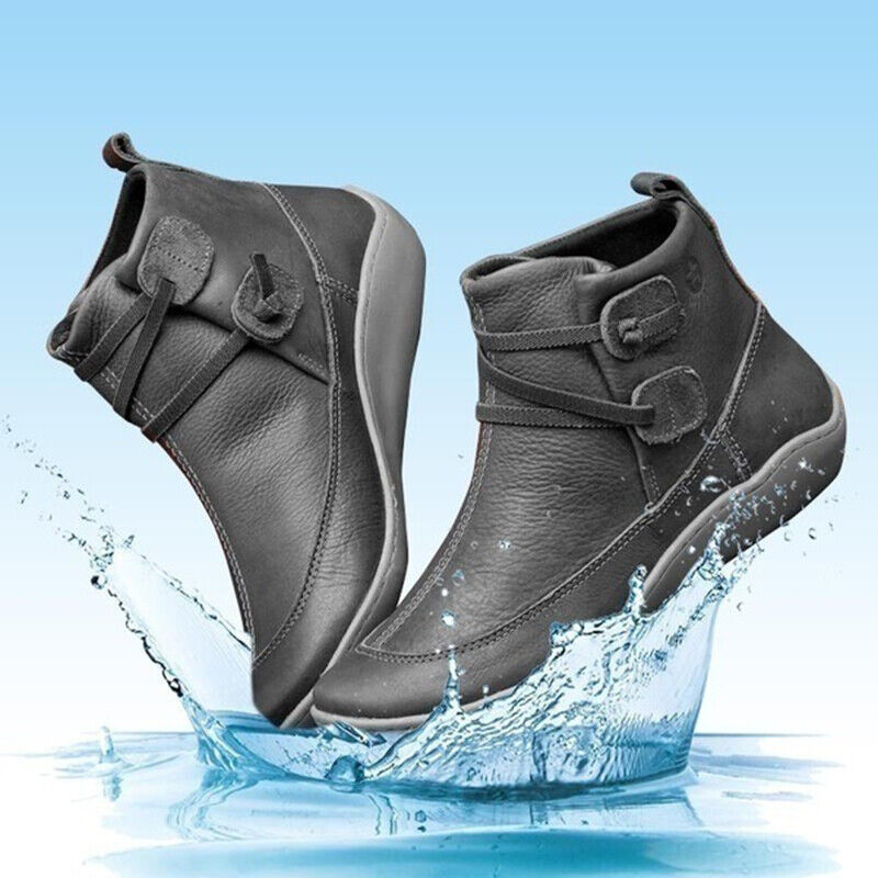 Women's Orthopedic Ankle Boots with Unique Button Detail