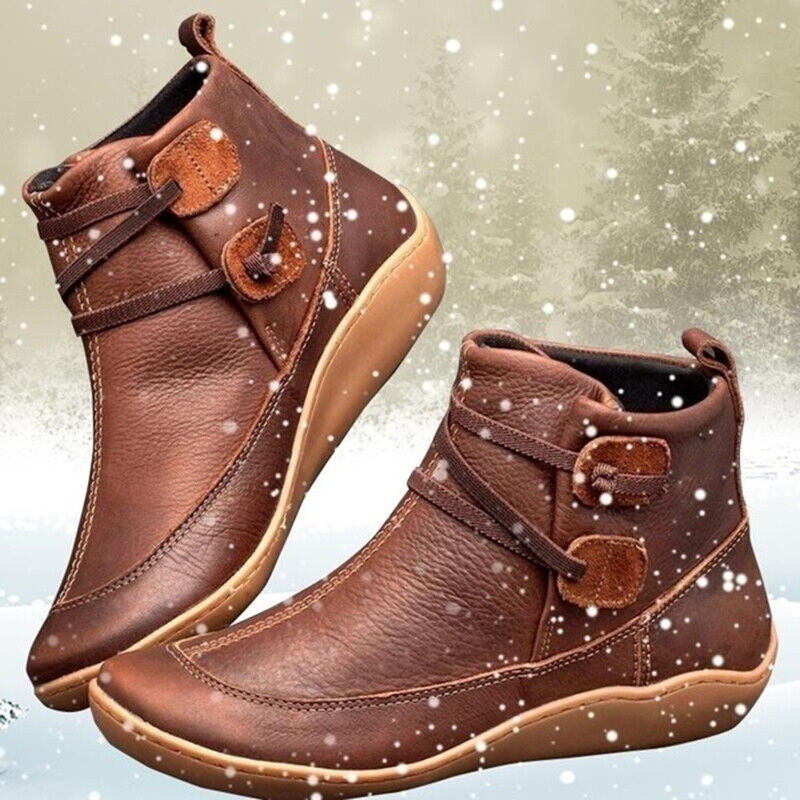 Women's Orthopedic Ankle Boots with Unique Button Detail