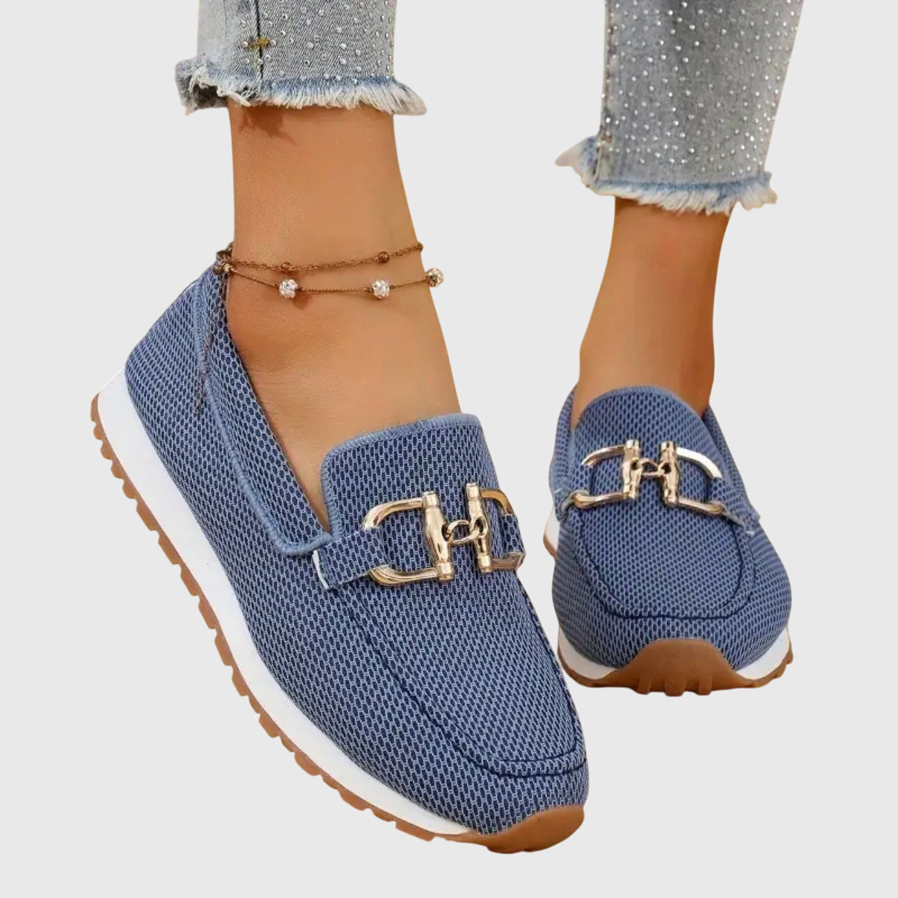 Women's Orthopedic Loafers with Gold-Tone Detail for All-Day Comfort