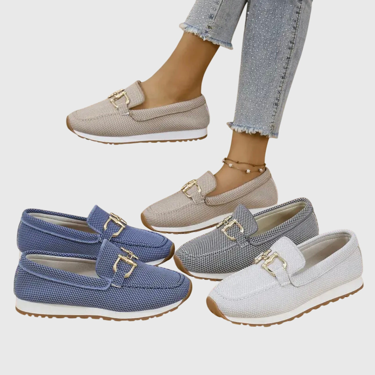 Women's Orthopedic Loafers with Gold-Tone Detail for All-Day Comfort