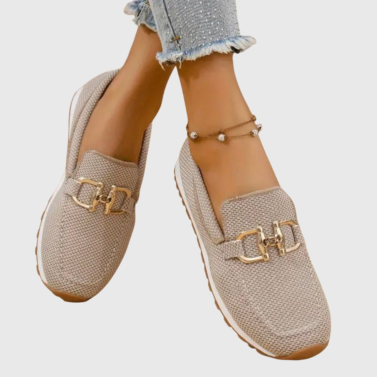 Women's Orthopedic Loafers with Gold-Tone Detail for All-Day Comfort