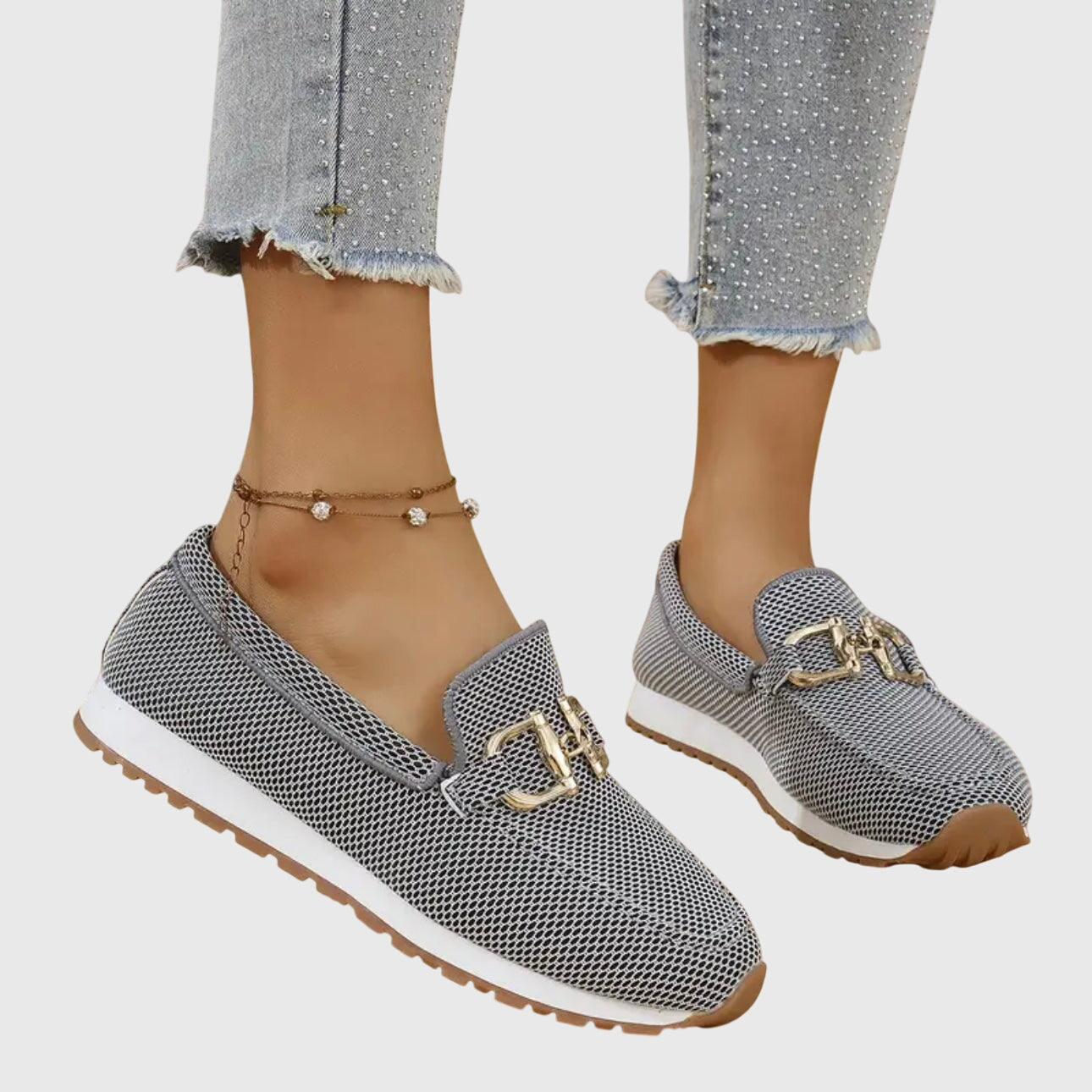 Women's Orthopedic Loafers with Gold-Tone Detail for All-Day Comfort
