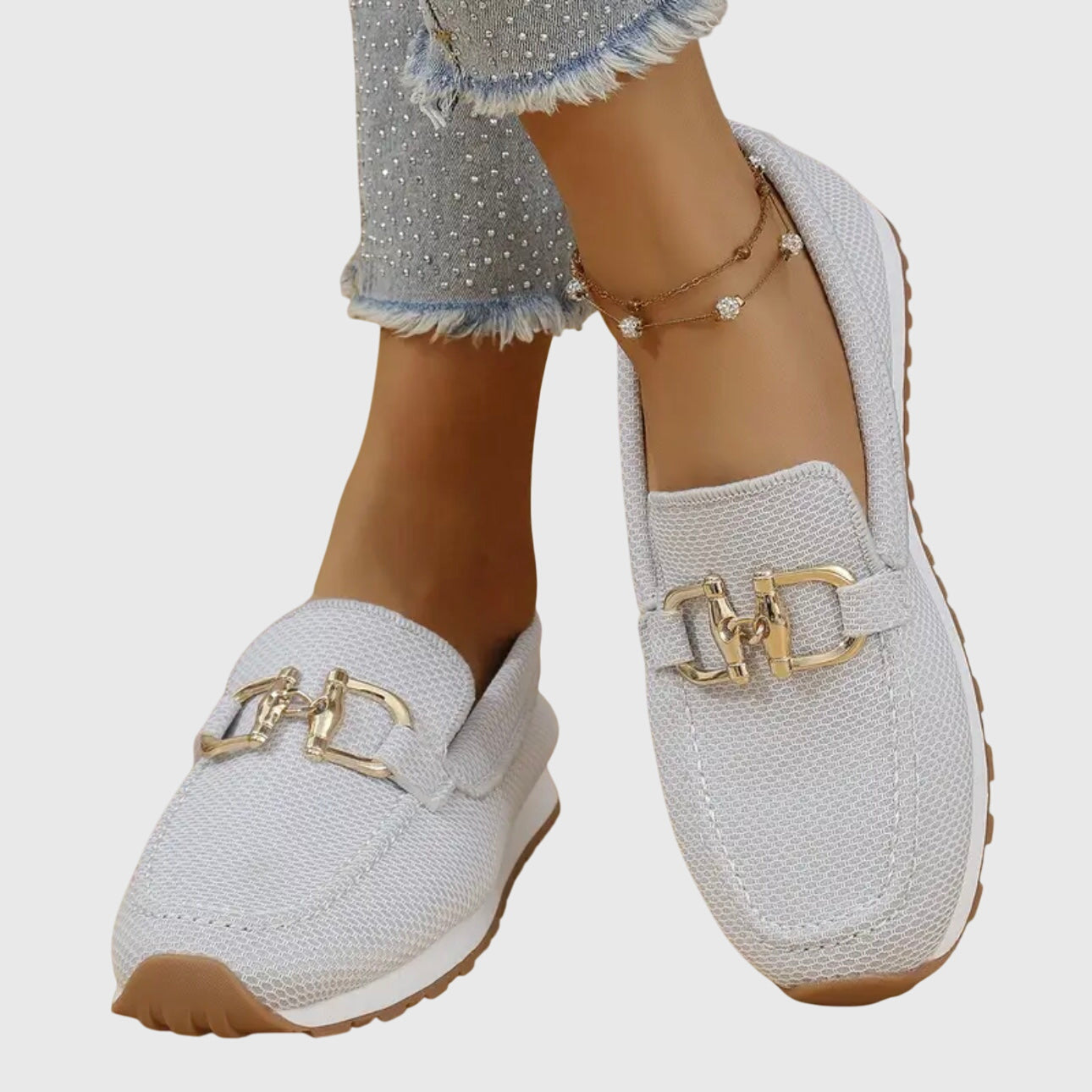 Women's Orthopedic Loafers with Gold-Tone Detail for All-Day Comfort