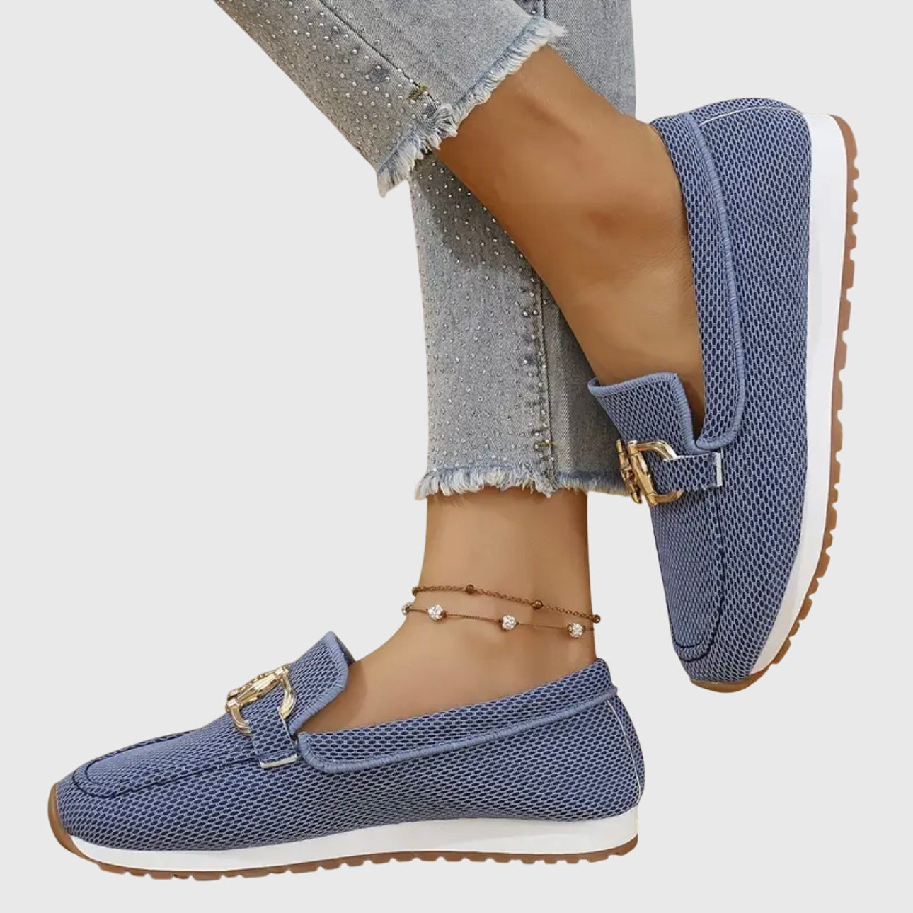 Women's Orthopedic Loafers with Gold-Tone Detail for All-Day Comfort