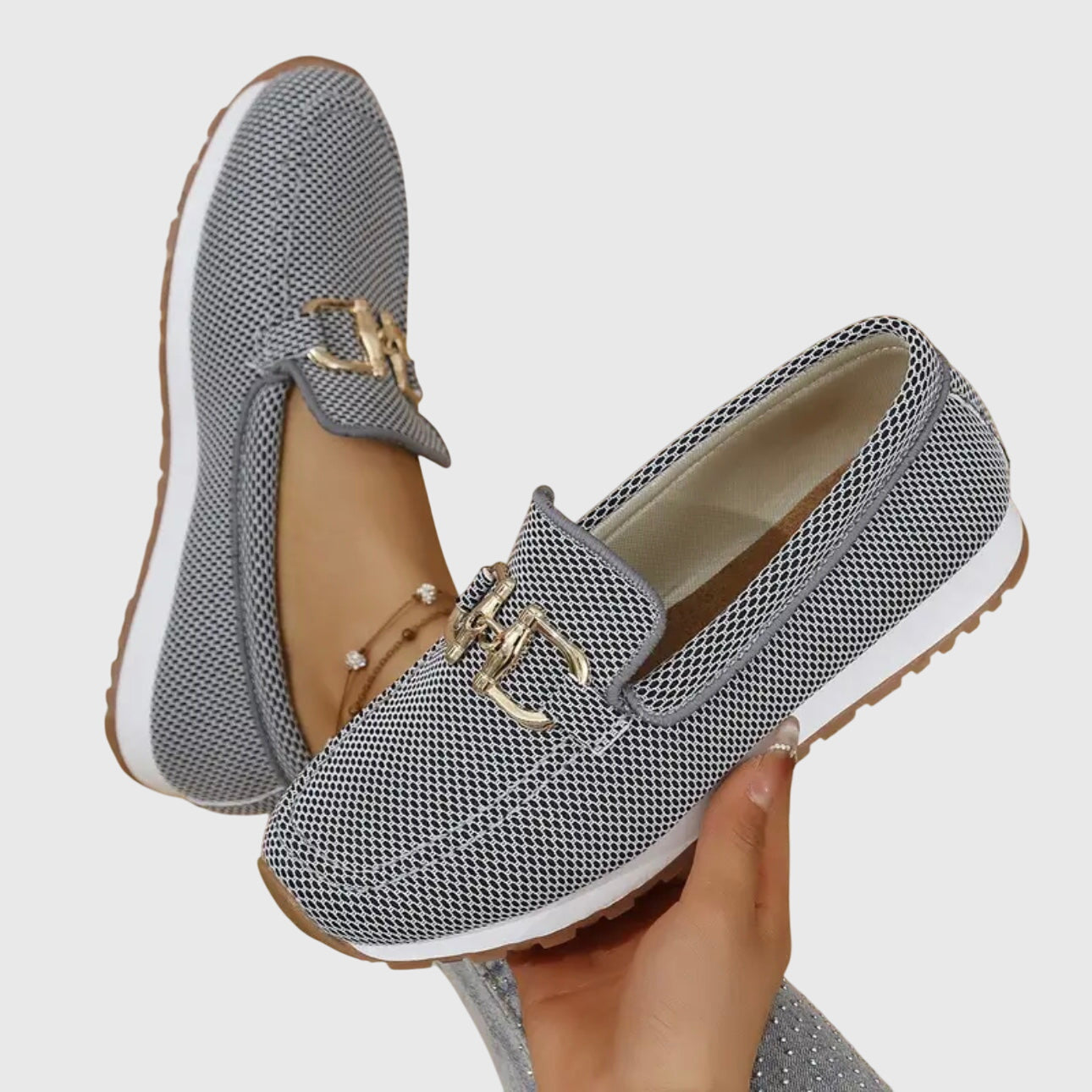 Women's Orthopedic Loafers with Gold-Tone Detail for All-Day Comfort