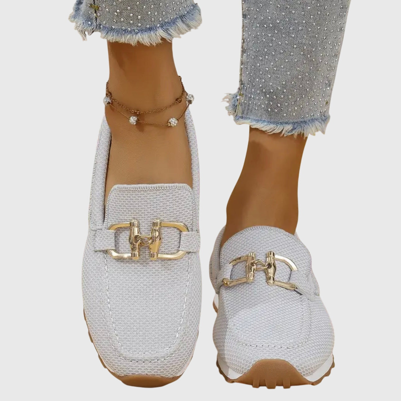 Women's Orthopedic Loafers with Gold-Tone Detail for All-Day Comfort