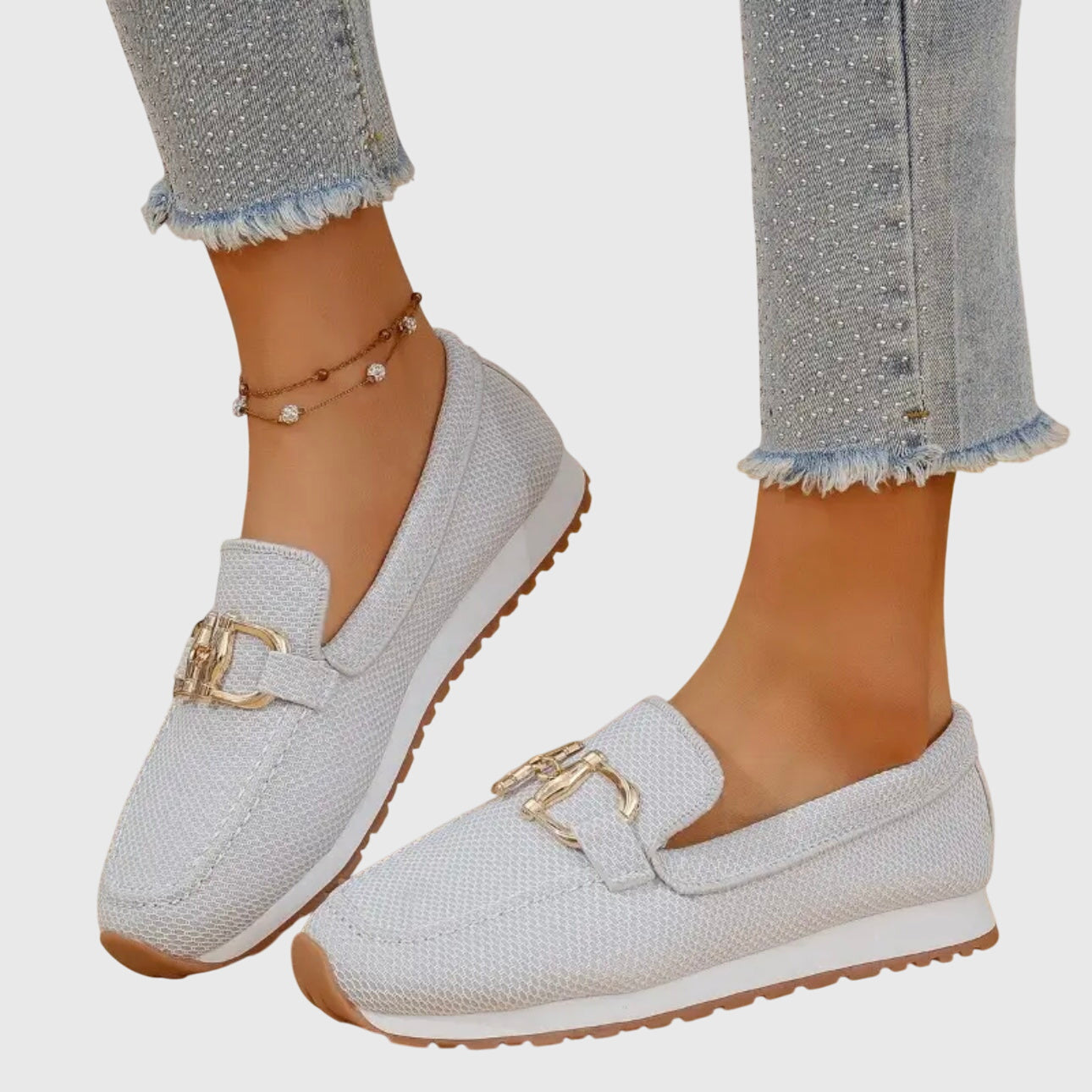 Women's Orthopedic Loafers with Gold-Tone Detail for All-Day Comfort