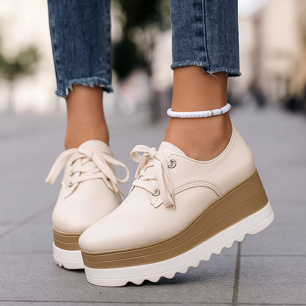 Women's Orthopedic Lace-Up Platform Shoes with Arch Support