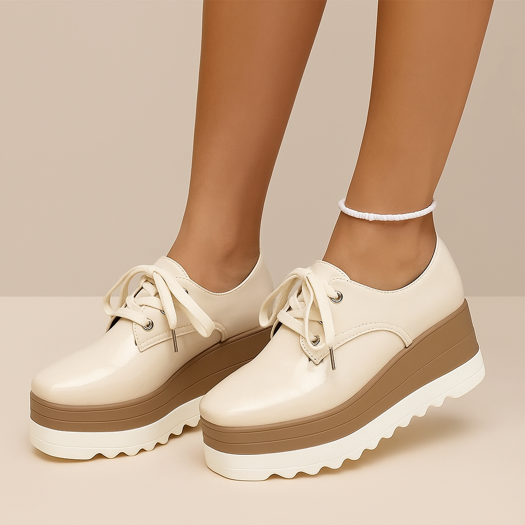 Women's Orthopedic Lace-Up Platform Shoes with Arch Support