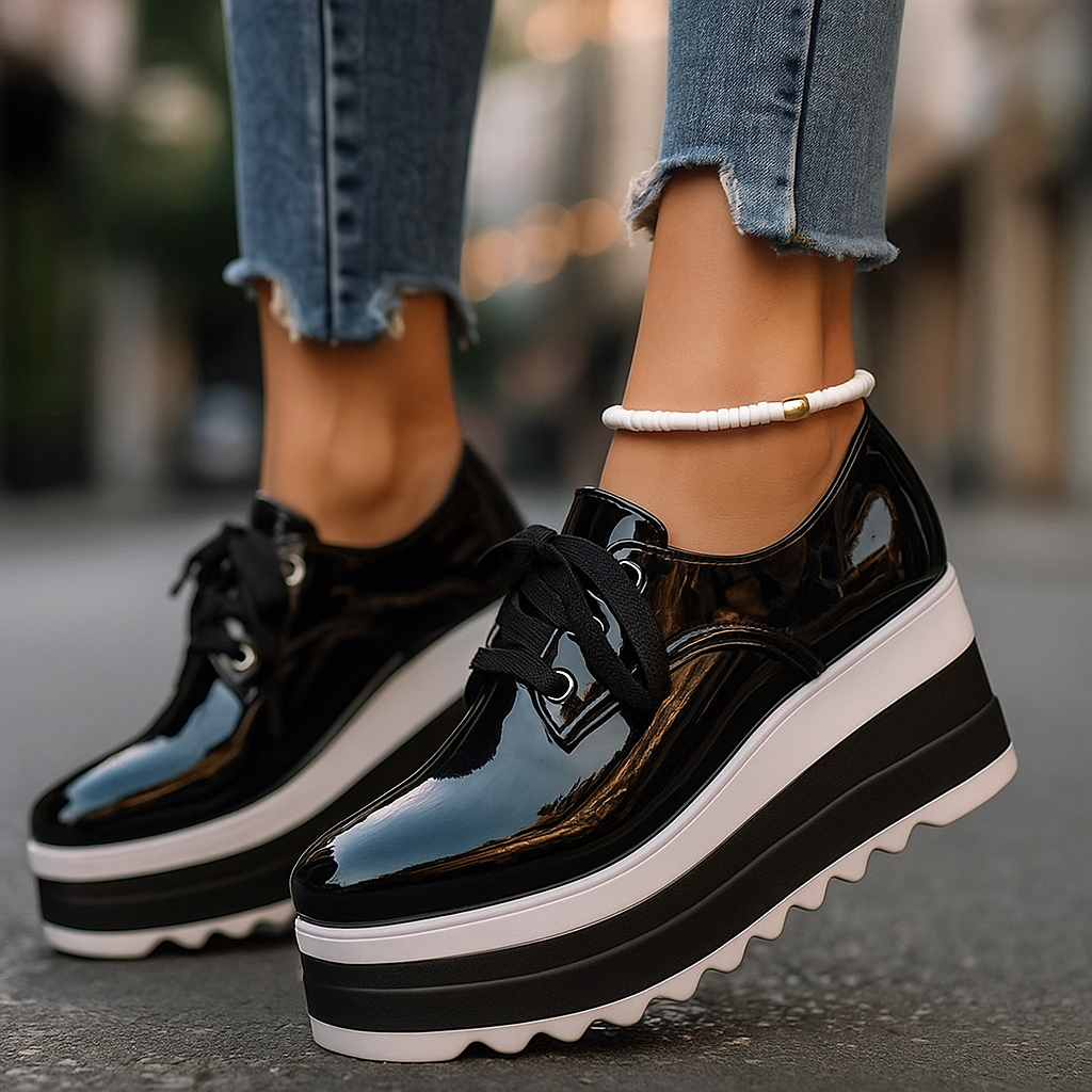 Women's Orthopedic Lace-Up Platform Shoes with Arch Support
