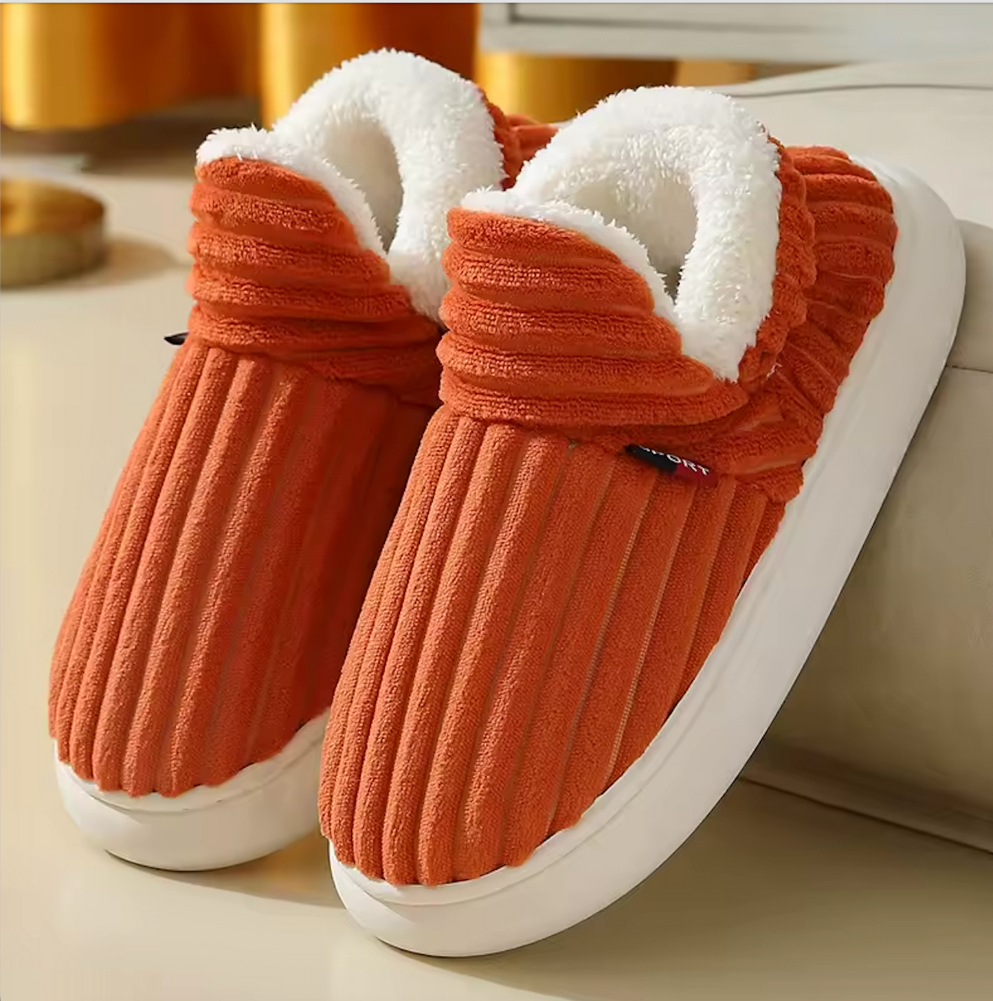 Plush Fleece Lined Women's Slippers with Anti-Slip Sole