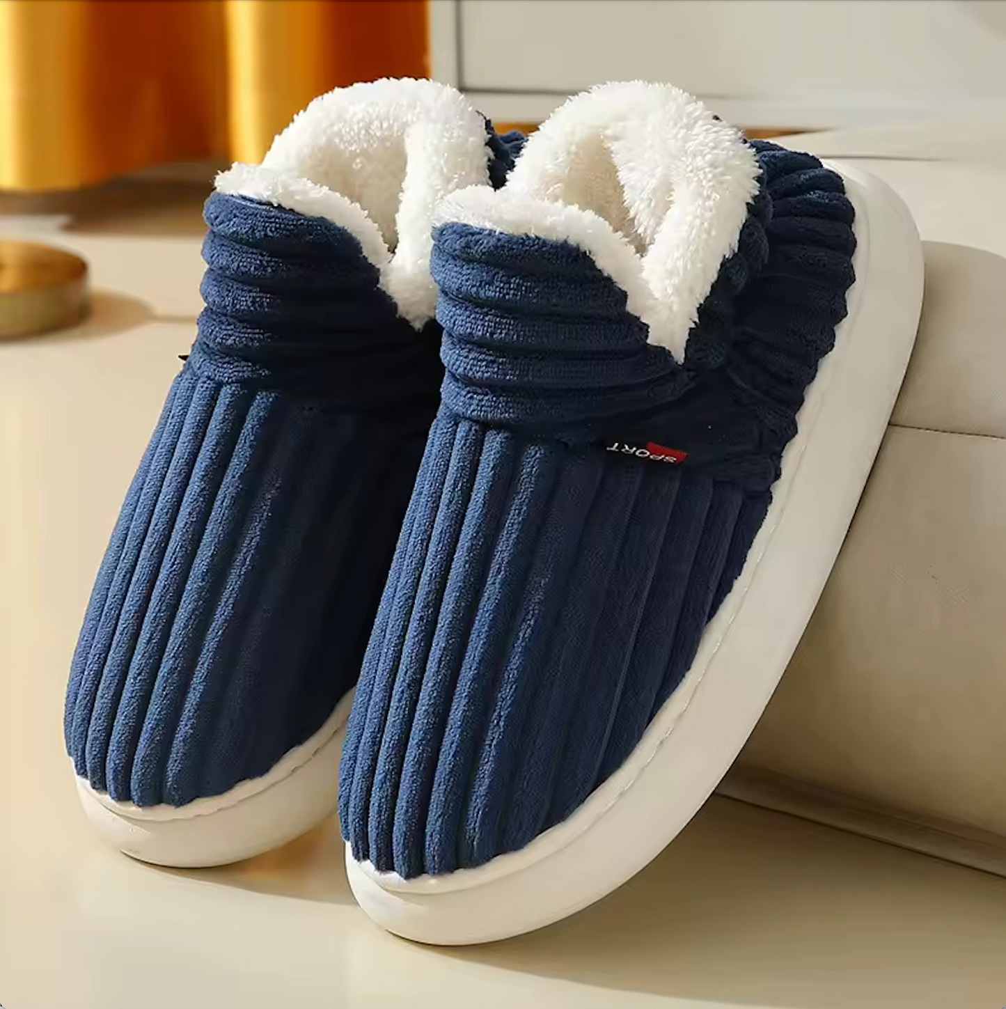 Plush Fleece Lined Women's Slippers with Anti-Slip Sole