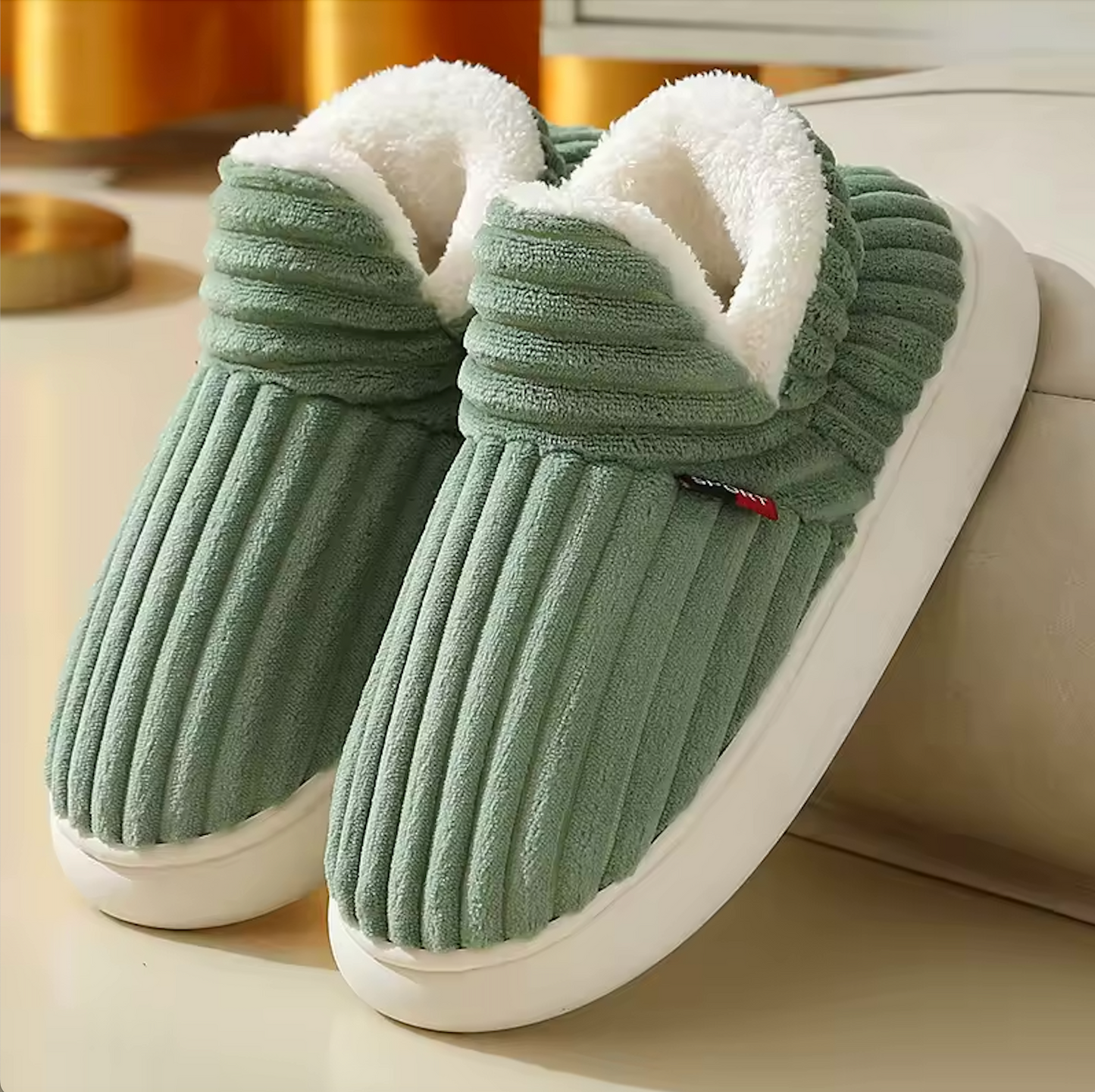 Plush Fleece Lined Women's Slippers with Anti-Slip Sole
