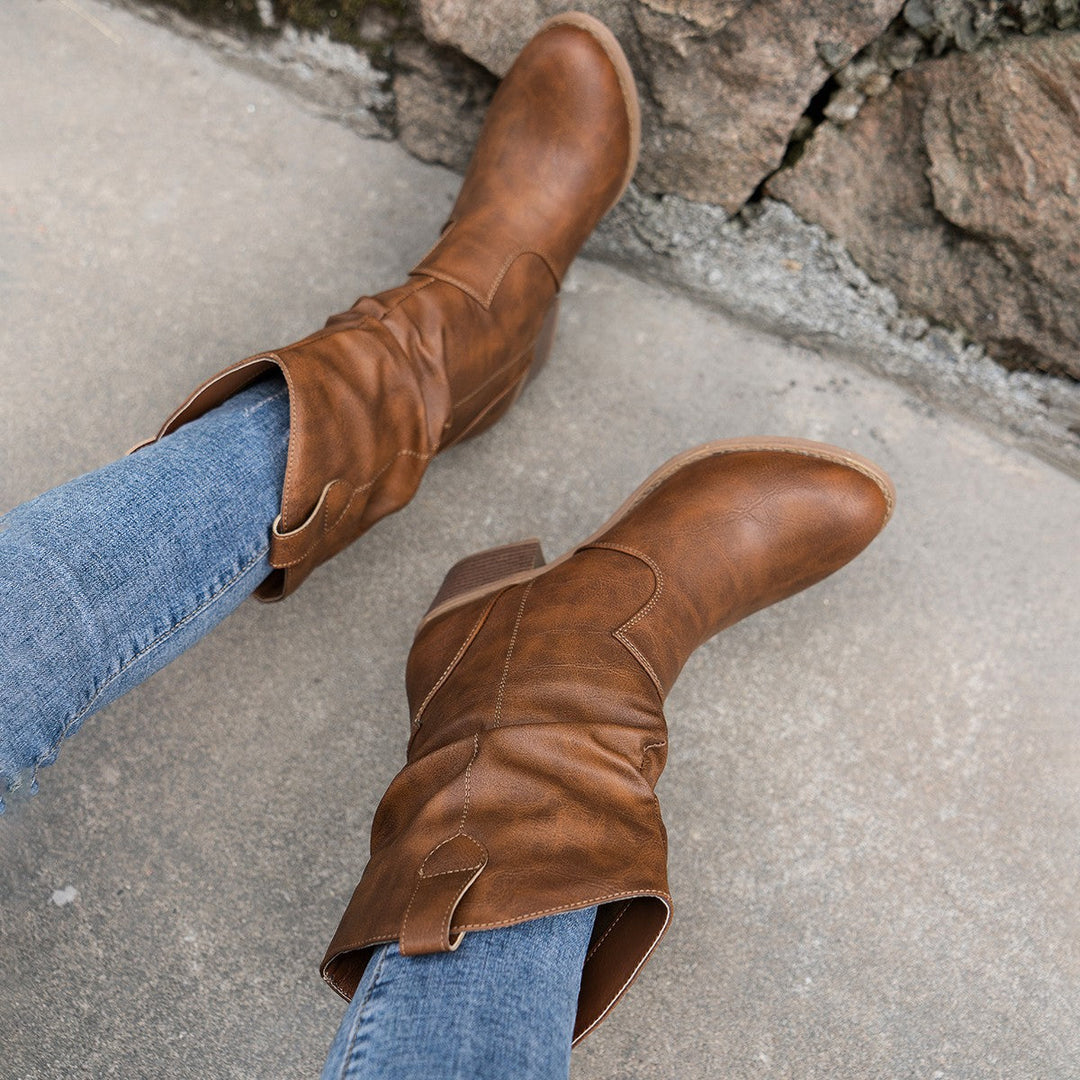 Mid-Calf Premium Western Cowboy Boots for Women