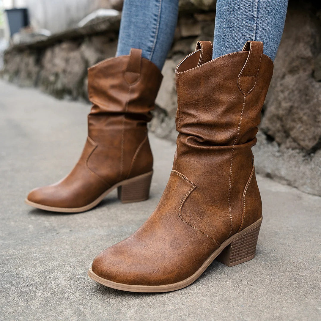 Mid-Calf Premium Western Cowboy Boots for Women