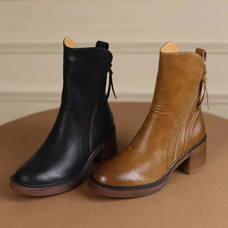 Platform Ankle Boots with Block Heel for Women