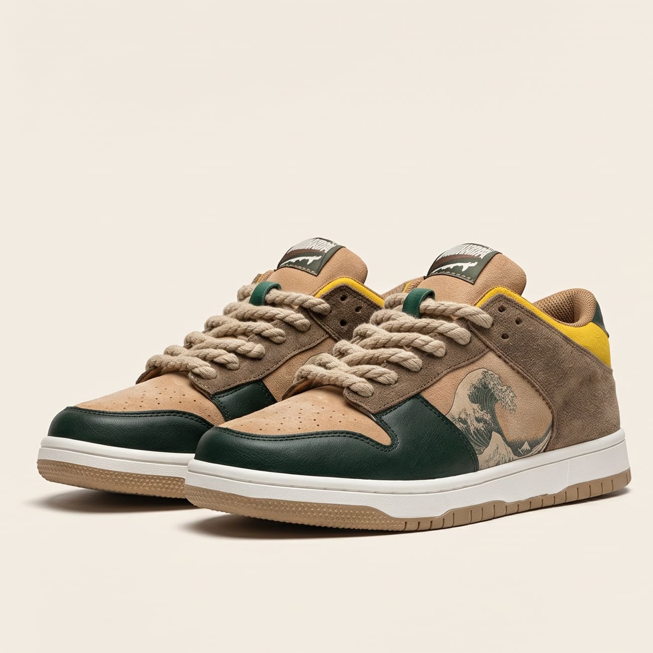Artistic Platform Sneakers with Wave Design for Men and Women