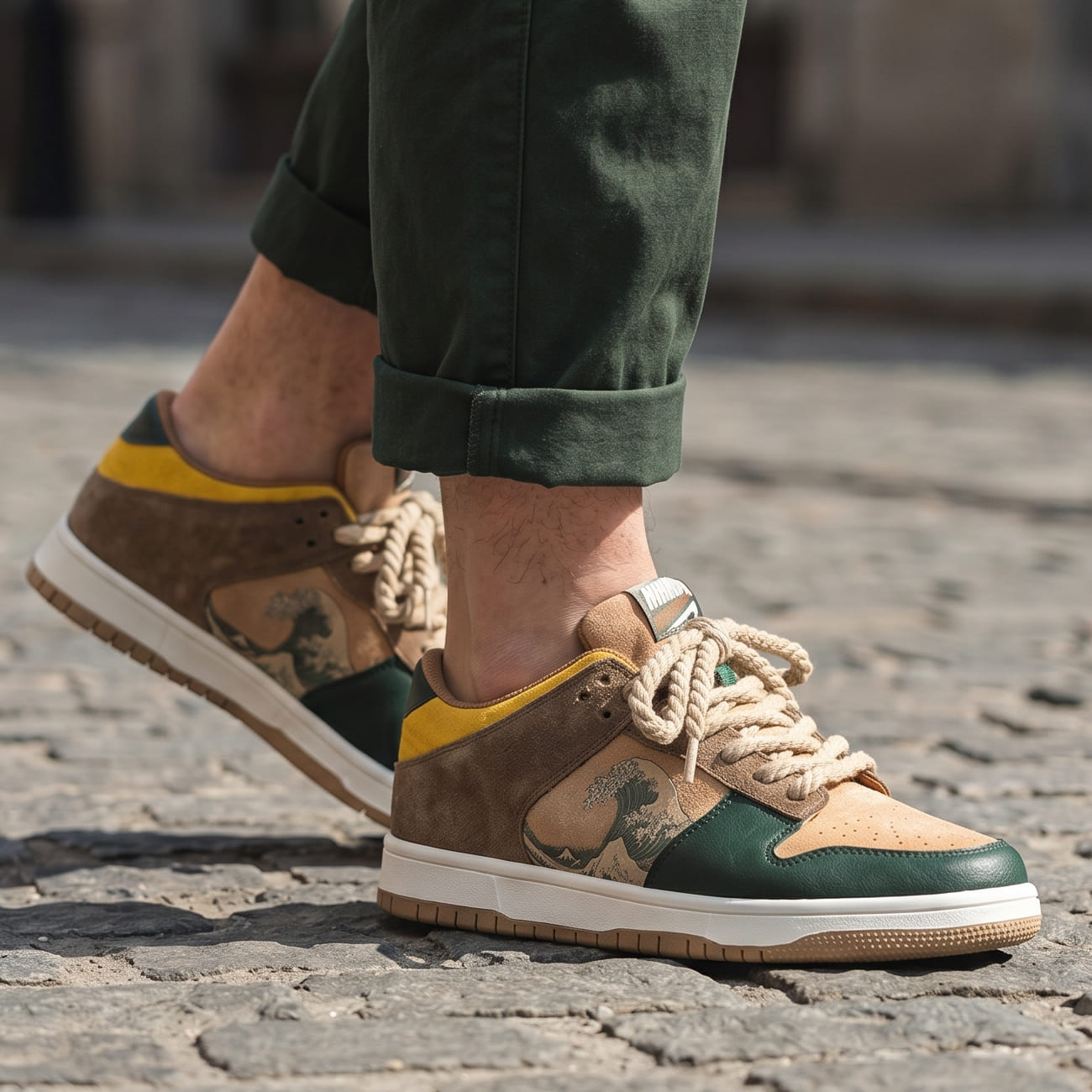 Artistic Platform Sneakers with Wave Design for Men and Women