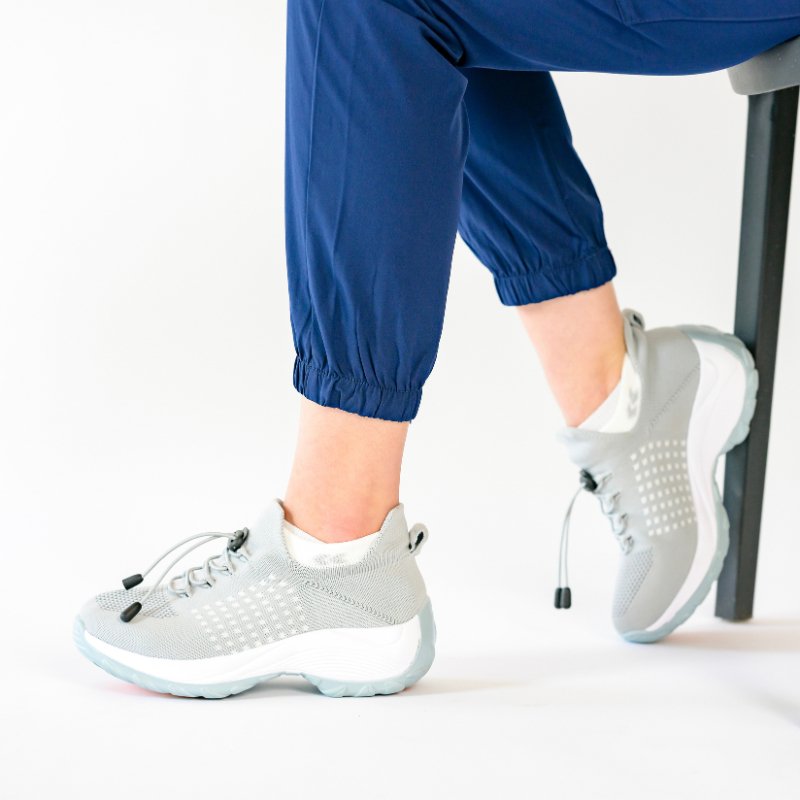 Women's Arctic White Stretch Cushion Shoes with Wide Toe-Box