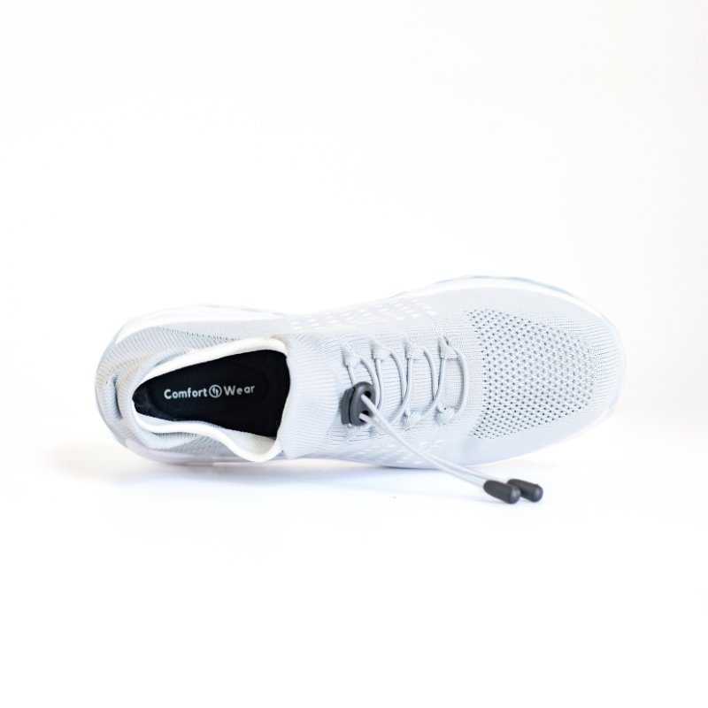 Women's Arctic White Stretch Cushion Shoes with Wide Toe-Box