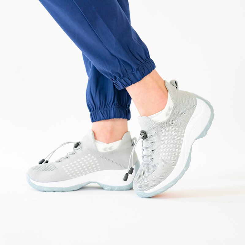 Women's Arctic White Stretch Cushion Shoes with Wide Toe-Box