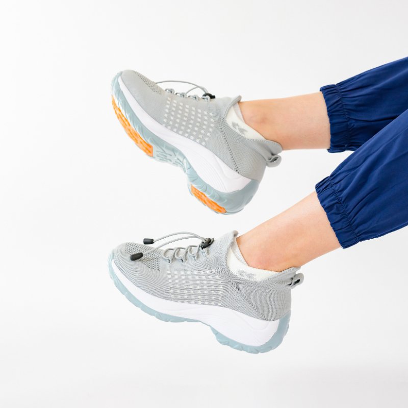 Women's Arctic White Stretch Cushion Shoes with Wide Toe-Box