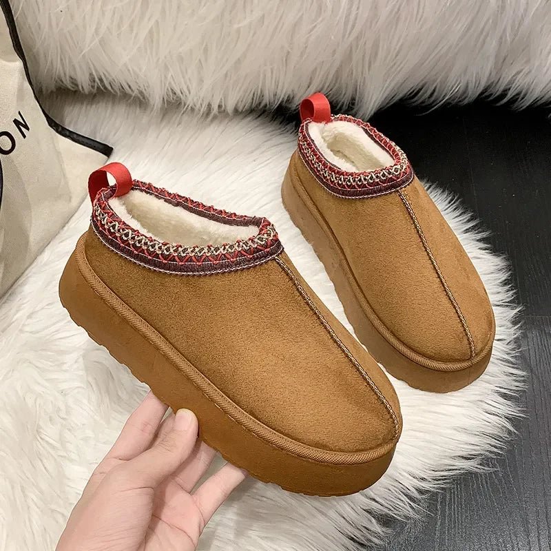 Fleece-Lined Women's Slip-On Mules for Cold Weather