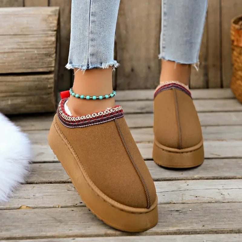 Fleece-Lined Women's Slip-On Mules for Cold Weather