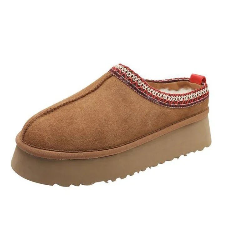 Fleece-Lined Women's Slip-On Mules for Cold Weather