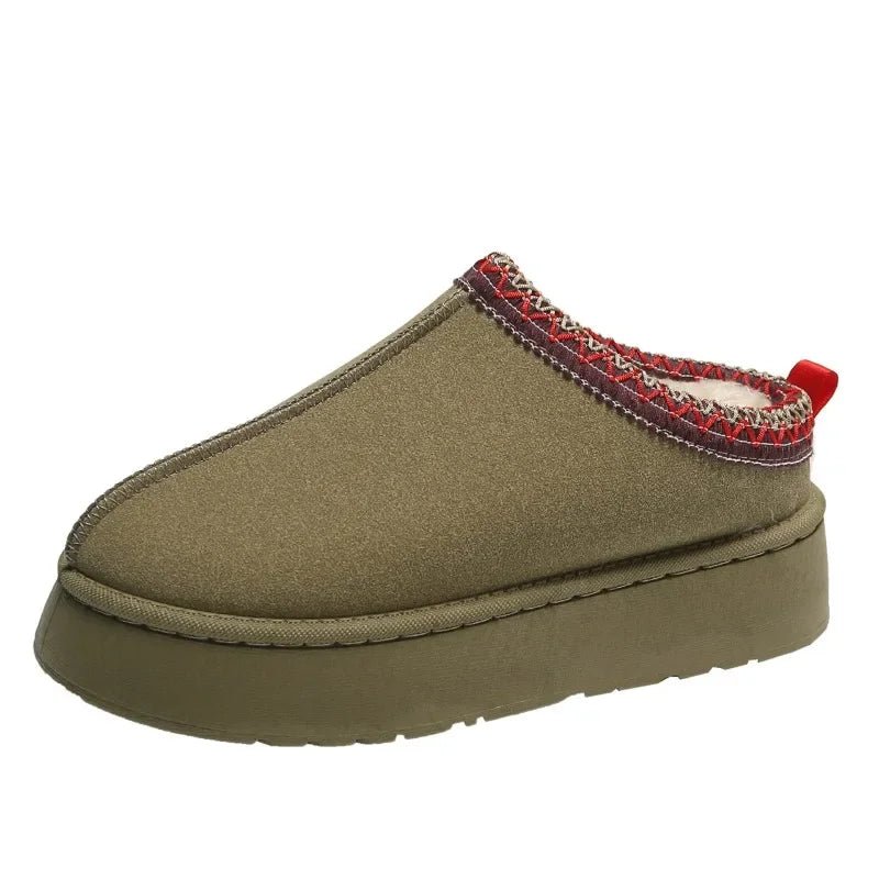 Fleece-Lined Women's Slip-On Mules for Cold Weather