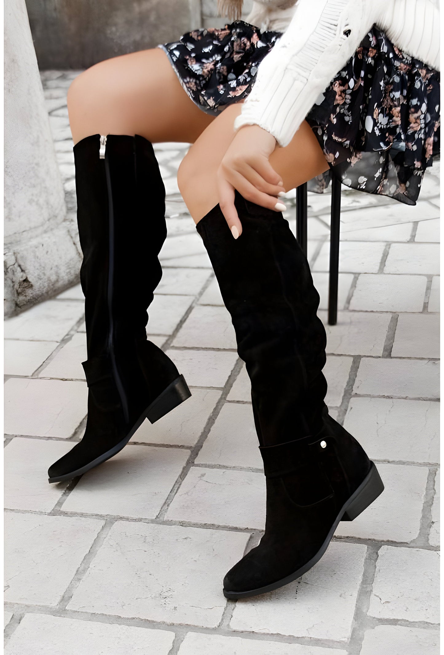 Women's Knee-High Non-Slip Boots with Cushioned Insole