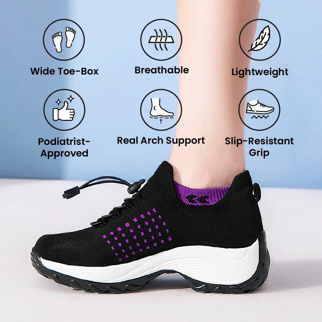 Women's Stretch Cushion Sneakers for Foot Pain Relief