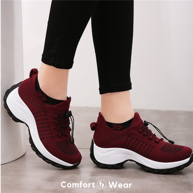 Women's Stretch Cushion Sneakers for Foot Pain Relief